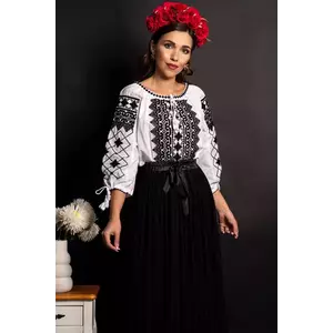Ie dama din bumbac Constance cu broderie traditionala si simbolul stelei imagine