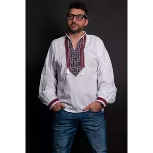 Ie traditionala barbateasca Sebastian brodata cu simbolul crucii imagine