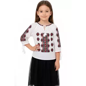 Ie fetita alba Isaia din bumbac cu broderie traditionala imagine