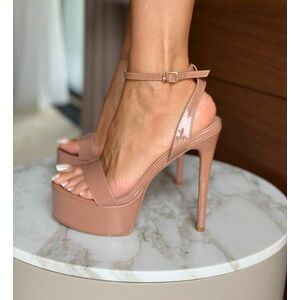 Sandale cu toc Barbys Nude imagine
