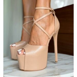 Sandale cu toc Atredes Nude imagine