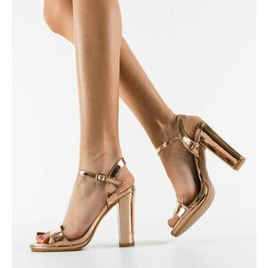 Sandale cu toc Najm Aurii imagine
