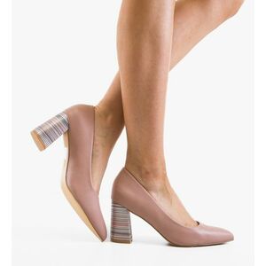 Pantofi dama cu toc Jaylen Bej 3 imagine
