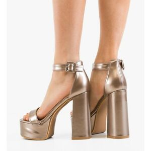 Sandale cu toc Butts Aurii 2 imagine