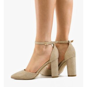 Pantofi dama cu toc Young Aurii imagine