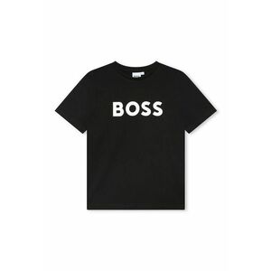 Tricou din bumbac cu imprimeu logo contrastant - Negru imagine