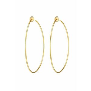 Cercei rotunzi placati cu aur de 14K - Auriu imagine