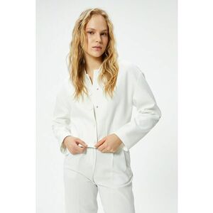 Jacheta crop uni - Alb murdar imagine