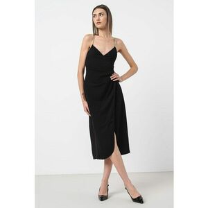 Rochie petrecuta cu bretele cu strasuri - Negru imagine