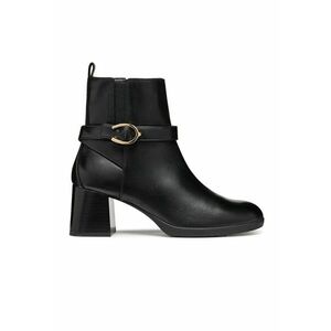 Botine de piele cu toc masiv - Negru imagine