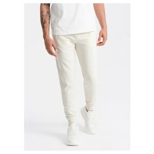 Pantaloni lungi sport OM-PABS-0174 - Barbati - Joggers - Crem imagine