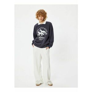 Bluza de trening lejera cu model grafic - Gri imagine