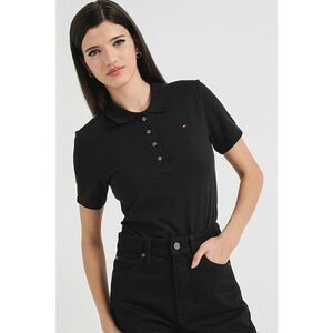 Tricou polo slim fit - Negru stins imagine