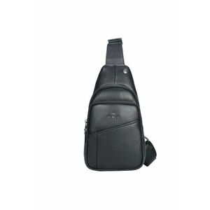 Geanta crossbody din piele cu logo - Negru imagine