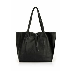 Geanta shopper de piele cu aspect texturat - Negru imagine
