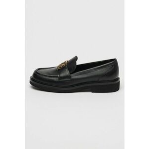 Pantofi loafer din piele cu logo - Negru imagine