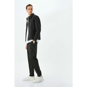 Pantaloni de trening cu snur si buzunare laterale - Negru imagine