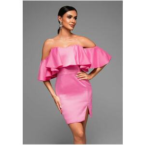 Rochie de seara Midi LA-OM-DLR066 - Roz imagine