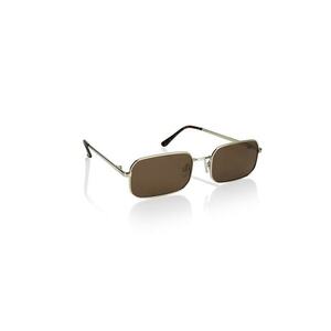 Ochelari de soare unisex polarizati metalici dreptunghiulari - Auriu/Maro imagine