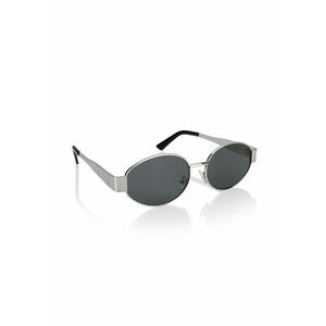 Ochelari de soare ovali unisex polarizati Glam - Negru/Argintiu imagine
