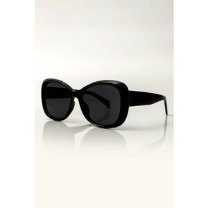 Ochelari de soare cat-eye rotunzi polarizati - Negru imagine