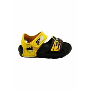 Sandale cu velcro si model Batman - Negru/Galben imagine