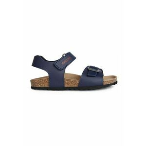 Sandale de piele ecologica cu barete cu velcro - Albastru inchis imagine