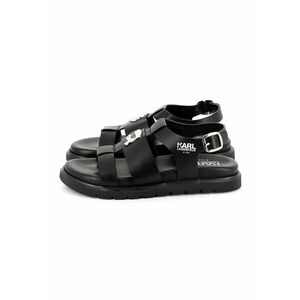 Sandale din piele cu logo - Negru stins imagine
