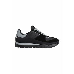 Pantofi sport cu detalii de piele intoarsa - Negru/Gri cenusiu imagine