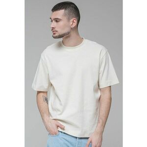 Tricou cu decolteu la baza gatului - din amestec de bumbac organic - Alb fildes imagine