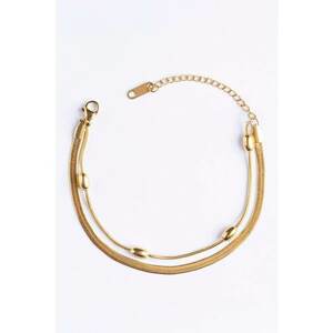 Bratara placata cu aur de 18K si design 2-in-1 - Auriu imagine