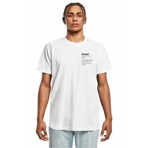 Tricou cu imprimeu text pe piept si decolteu la baza gatului - Alb imagine