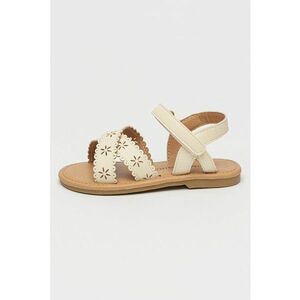 Sandale din piele ecologica cu perforatii - Alb fildes imagine