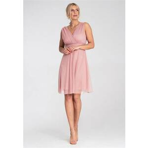 Rochie de cocktail eleganta - din plasa - roz - imagine