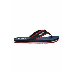 Papuci flip-flop din material textil cu detaliu logo - Rosu/Bleumarin imagine