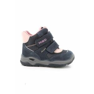 Ghete de piele intoarsa cu benzi velcro - Roz pal/Bleumarin imagine