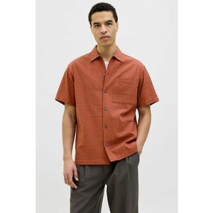 Camasa texturata relaxed fit - Portocaliu stins imagine