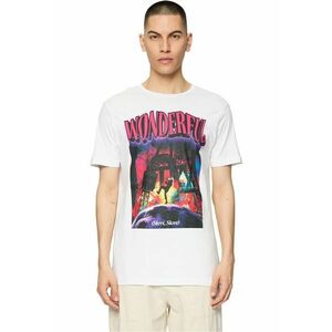 Tricou de bumbac cu imprimeu grafic - Alb imagine
