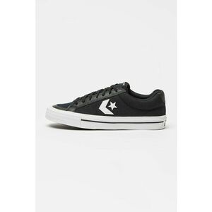 Tenisi cu insertii de piele ecologica - Alb/Negru imagine