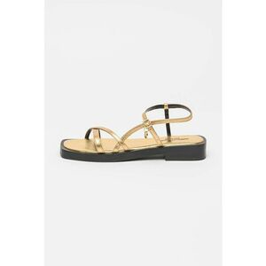 Sandale din piele cu aspect metalic - Auriu imagine