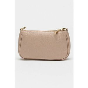 Geanta crossbody de piele cu bareta de lant - Piersica imagine