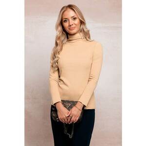 Bluza cu guler inalt - Bej imagine