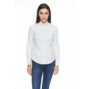 Camasa slim fit cu imprimeu - Alb/Negru imagine