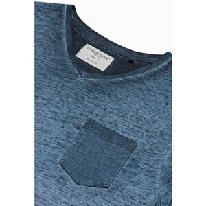 Tricou din bumbac cu buzunar pe piept - Bleumarin imagine