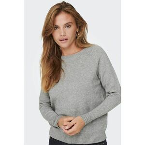 Pulover cu maneci raglan - Gri melange imagine