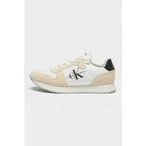Pantofi sport cu model colorblock si logo - Alb/Negru/Bej imagine