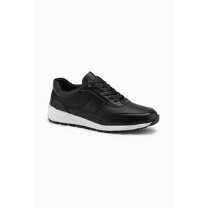 Pantofi sport de piele ecologica cu varf patrat - Negru imagine