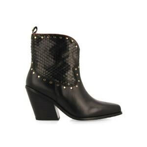Botine western de piele Sagerby - Negru imagine