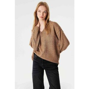 Pulover lejer din amestec de lana - Maro melange imagine