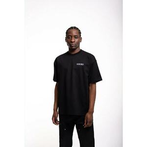 Tricou oversize cu print ISH1039 - Negru imagine